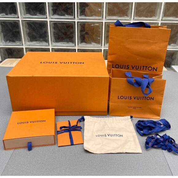 Authentic LOUIS VUITTON LV Gift Bag Box And Pull Empty 8 Lot Pieces - Picture 1 of 16